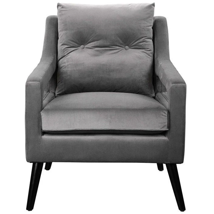 Uttermost O’Brian Smoke Gray Velvet Contemporary Armchair - Image 4