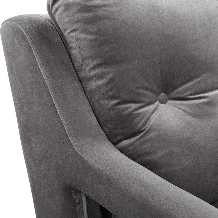 Uttermost O’Brian Smoke Gray Velvet Contemporary Armchair - Image 9