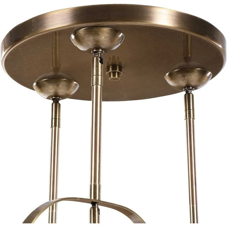 Uttermost Mimas Clear Watered Glass With Antique Brass Accents 3 Light Cluster Pendant - Image 6
