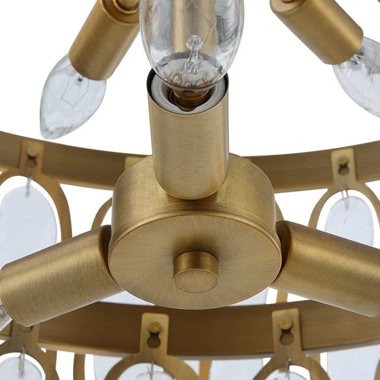 Uttermost Aurelie Seeded Glass Two Tier Stacked With Antique Brass Accents 9 Light Pendant - Image 6