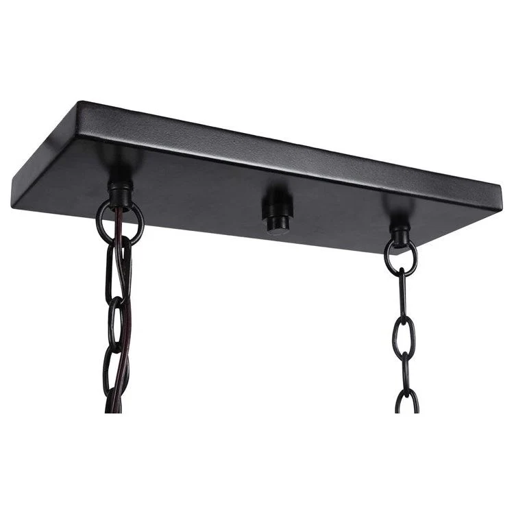 Uttermost Pearsall Seeded Glass Bulbs with Textured Black Metal and Distressed Wood Island Light - Image 8