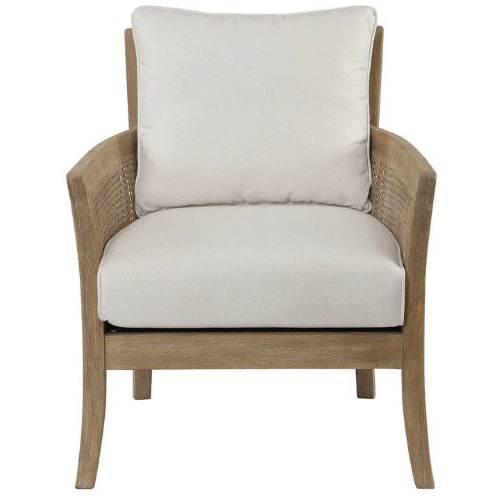 Uttermost Encore Off-White Performance Fabric Cane Armchair - Image 2