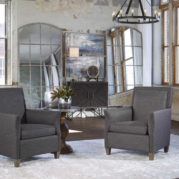 Uttermost Darick Charcoal Gray Linen Modern Club Chair - Image 2