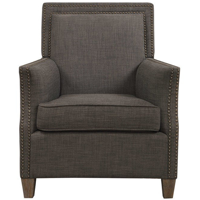 Uttermost Darick Charcoal Gray Linen Modern Club Chair - Image 4