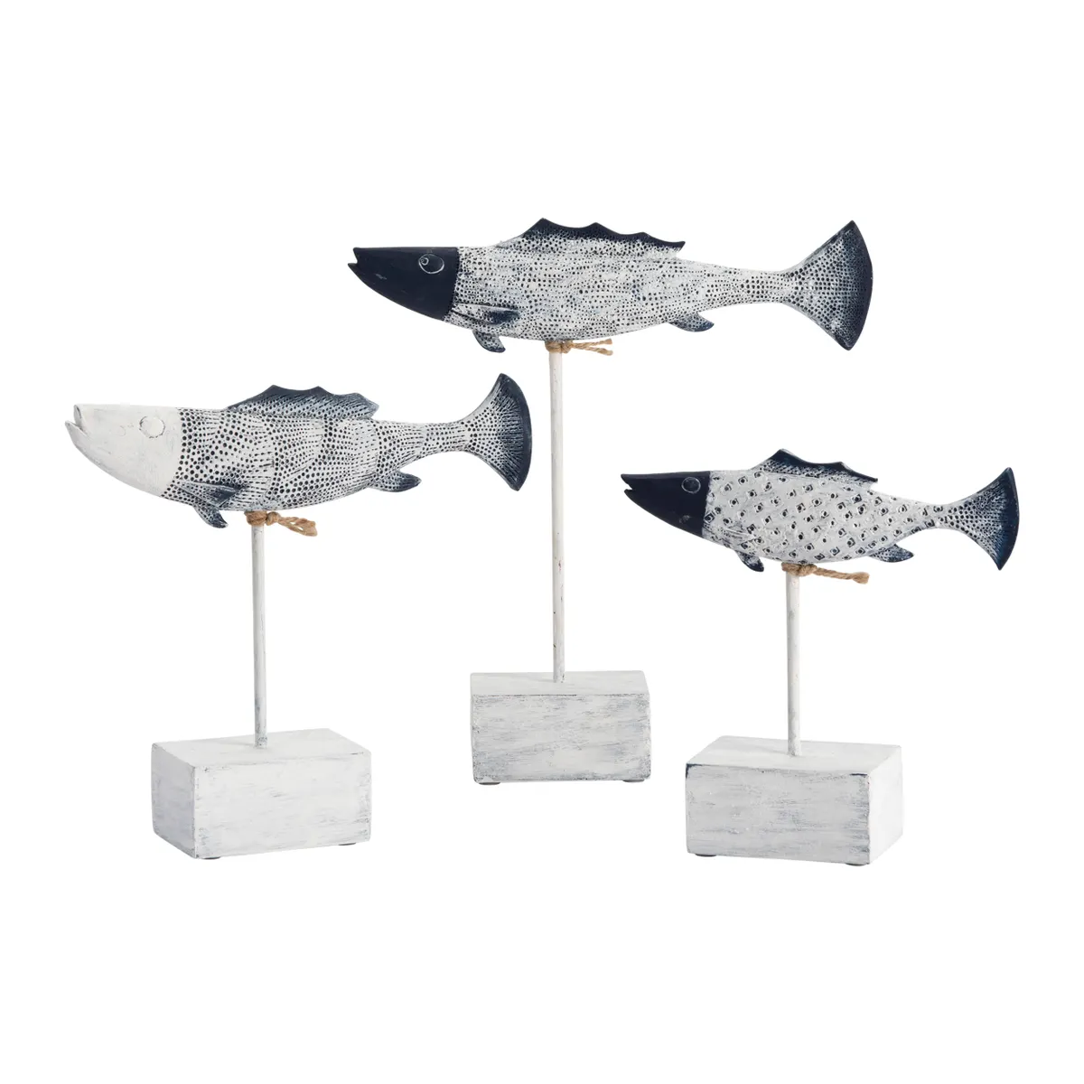 Crestview Collection Antique Fish Statues ~ Set Of 3