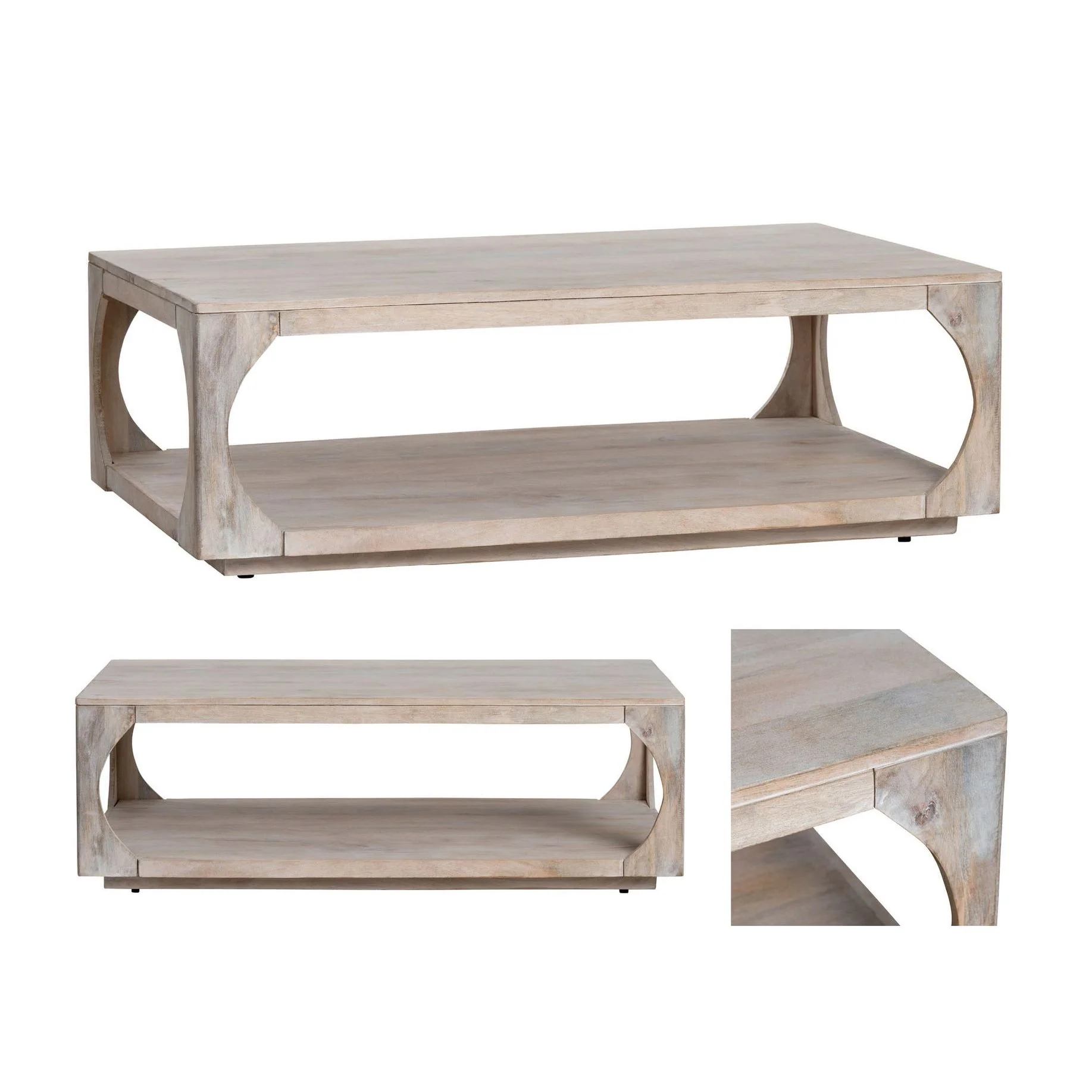 Crestview Collection Apollo Whitewashed Coffee Table - Image 4