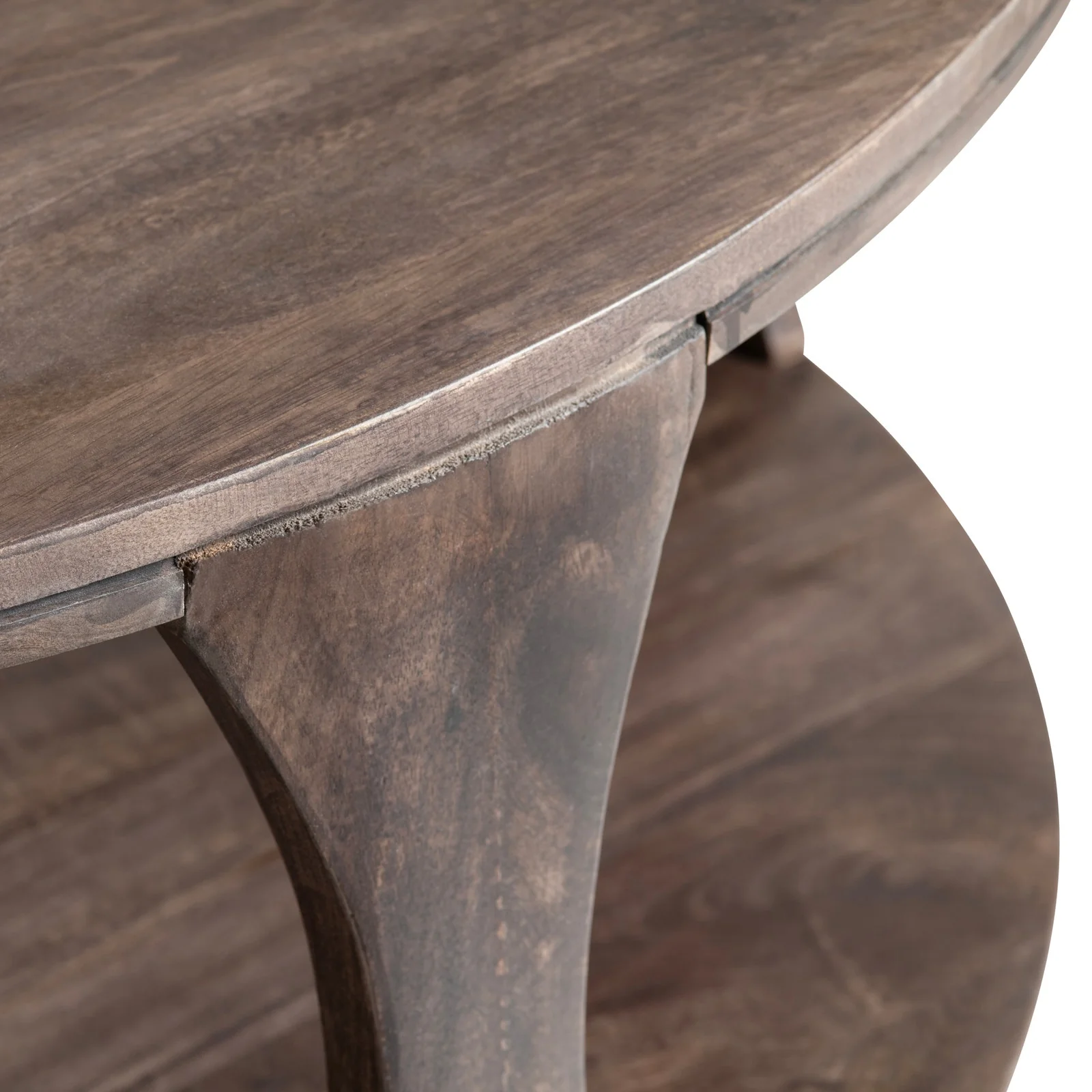 Crestview Collection Bowtie Mango Wood Round Coffee Table - Image 3