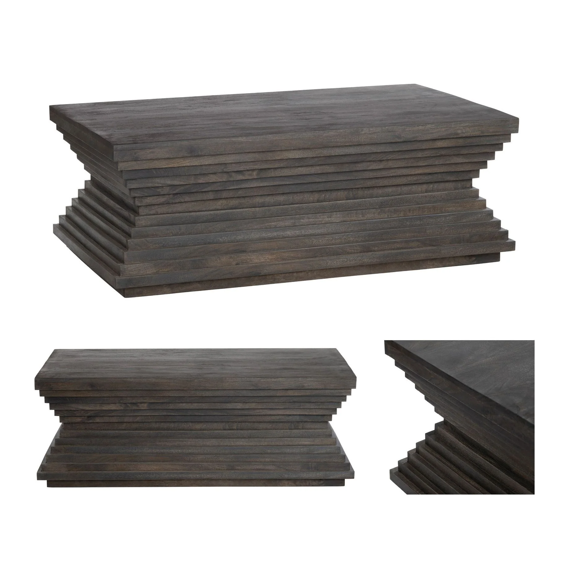 Crestview Collection Highland Park Brown Mango Wood Coffee Table - Image 6