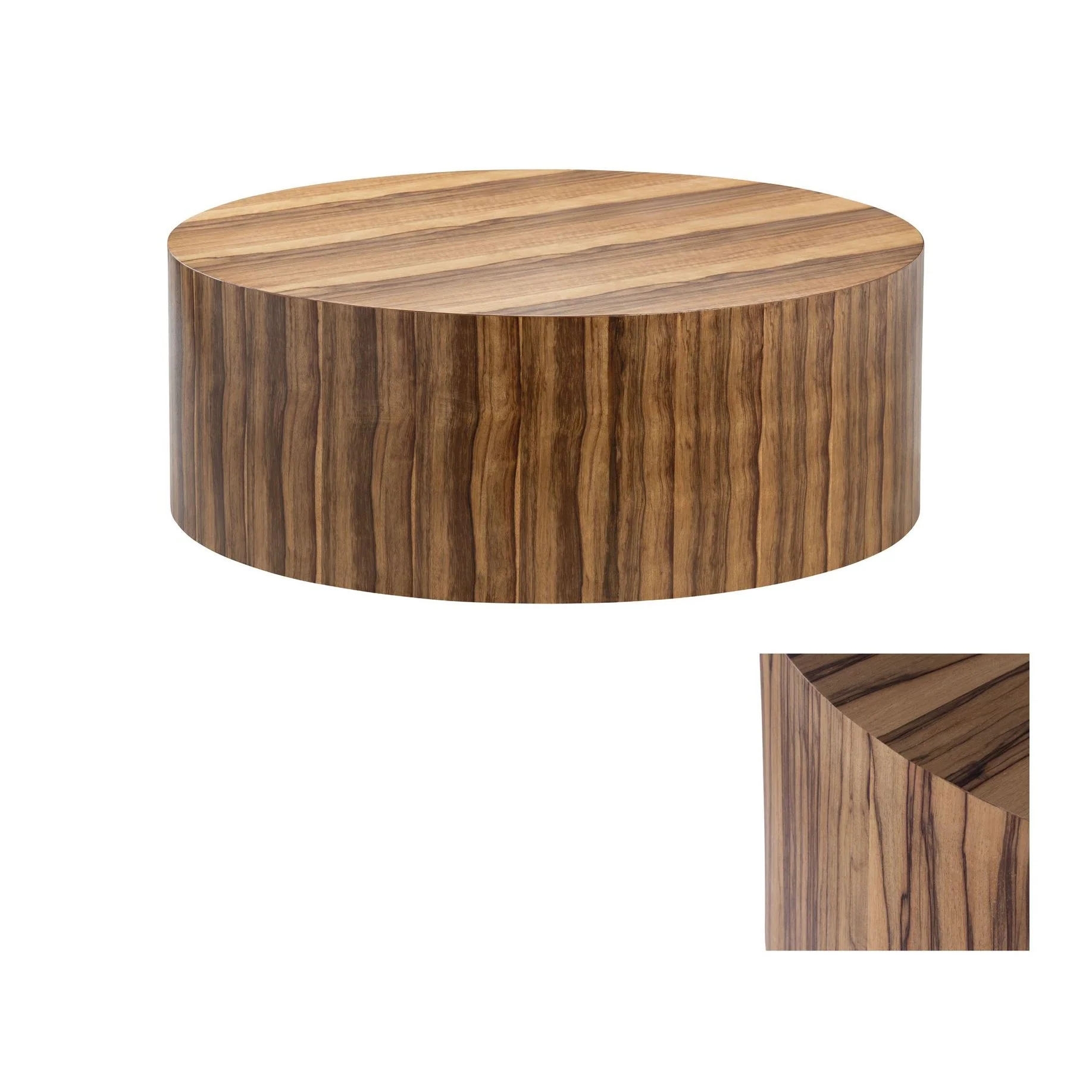 Crestview Collection Limba Modern Organic Round Coffee Table - Image 4