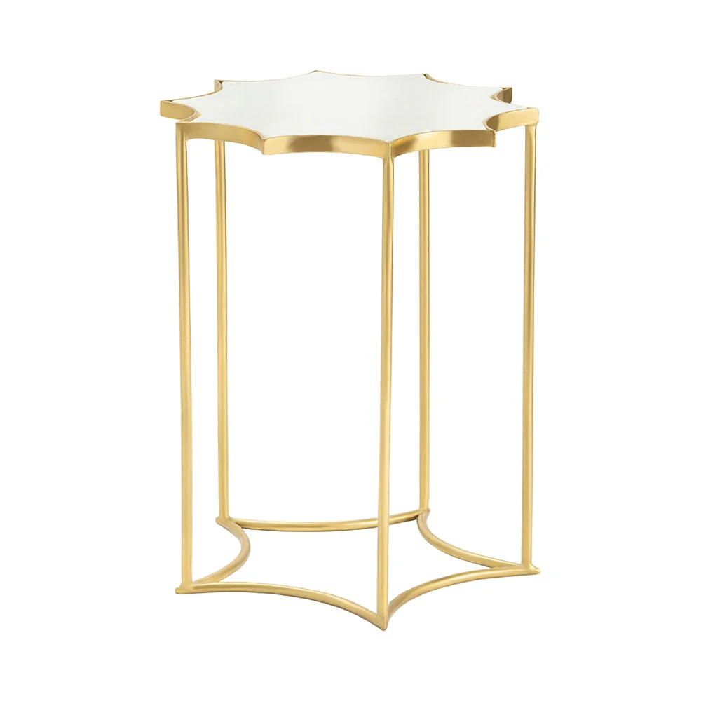Crestview Collection Robyn White Marble Round Accent Table
