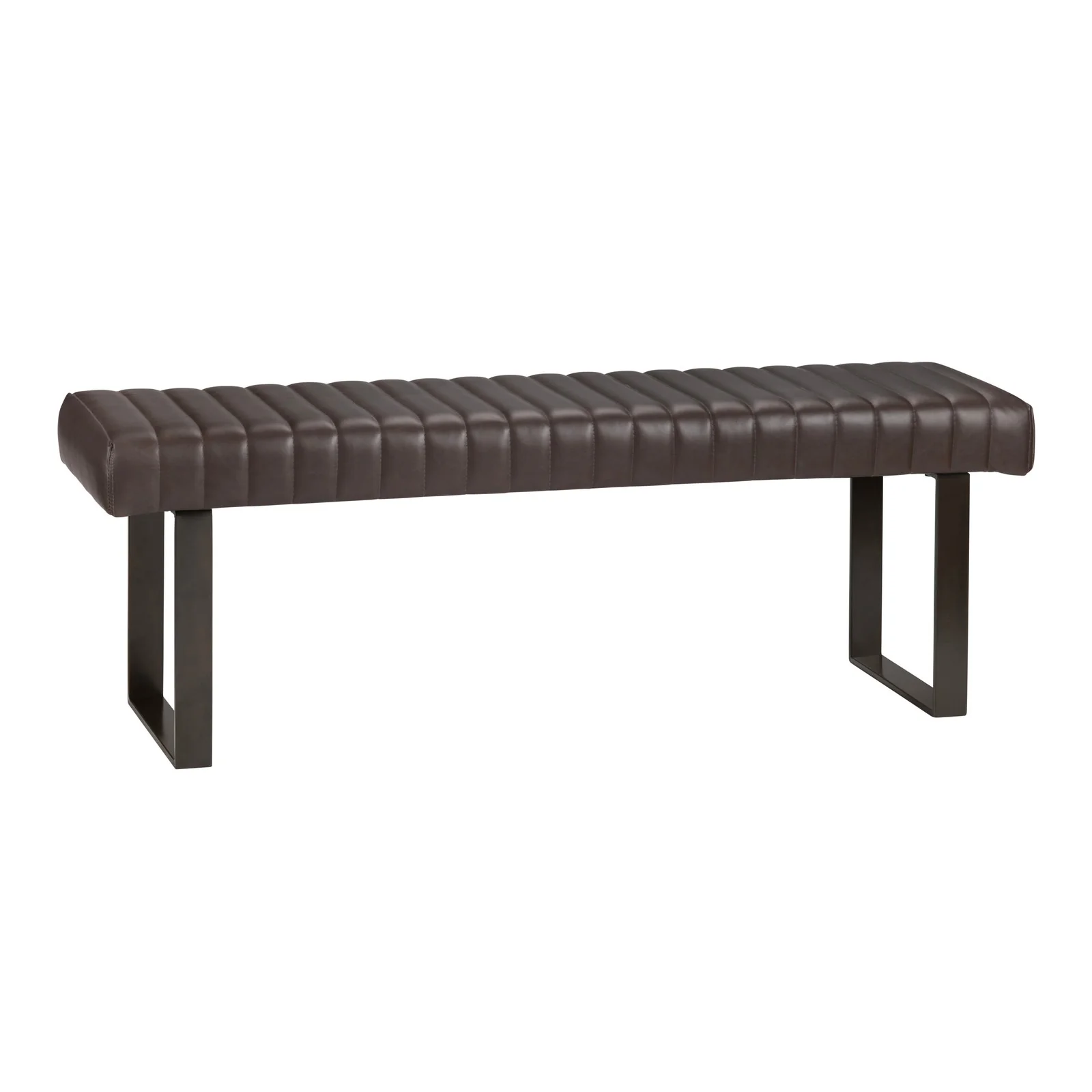 Crestview Collection Rutledge Vegan Brown Leather Bench