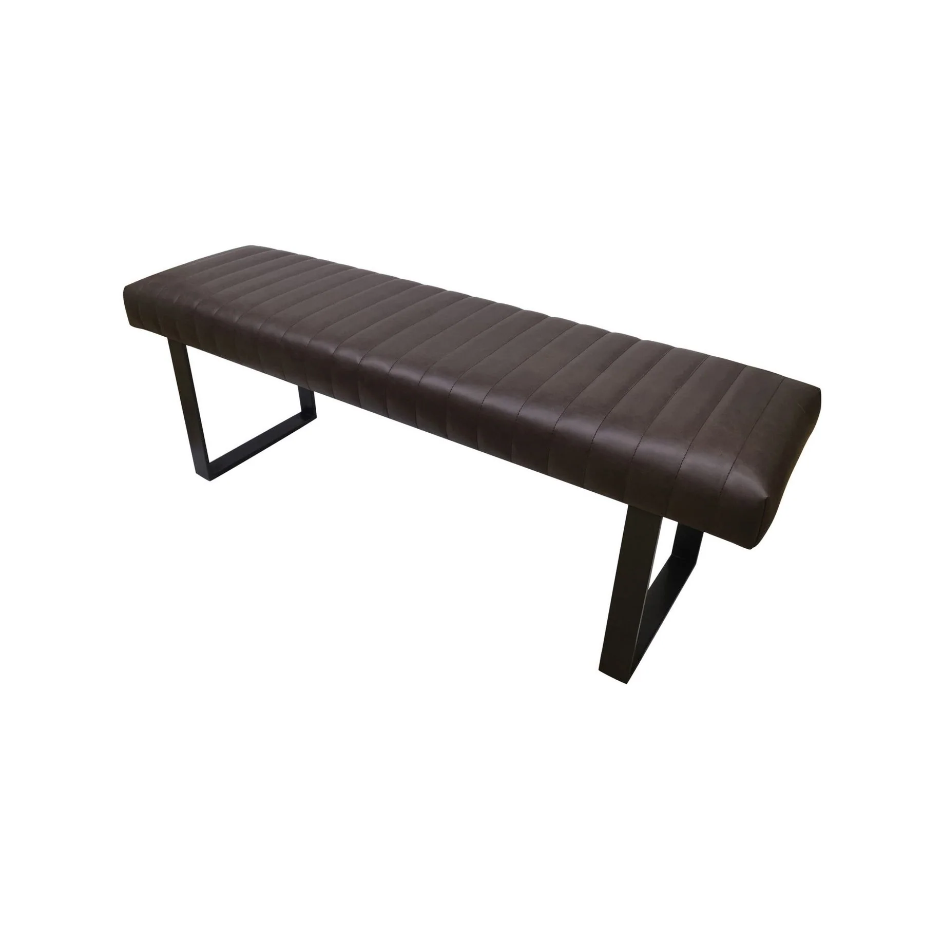 Crestview Collection Rutledge Vegan Brown Leather Bench - Image 4