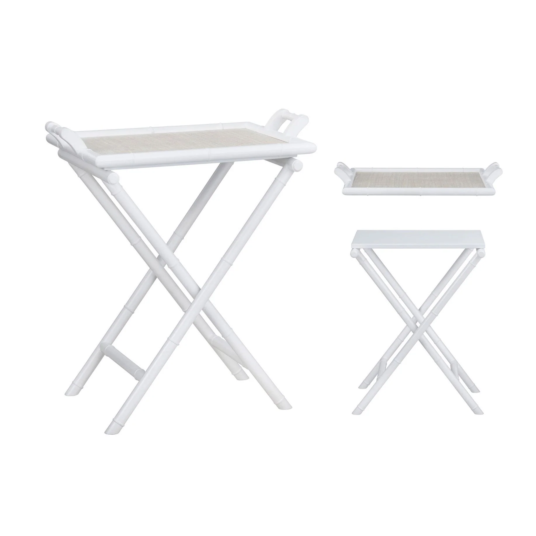 Crestview Collection Sandy Shores White Tray Table - Image 2