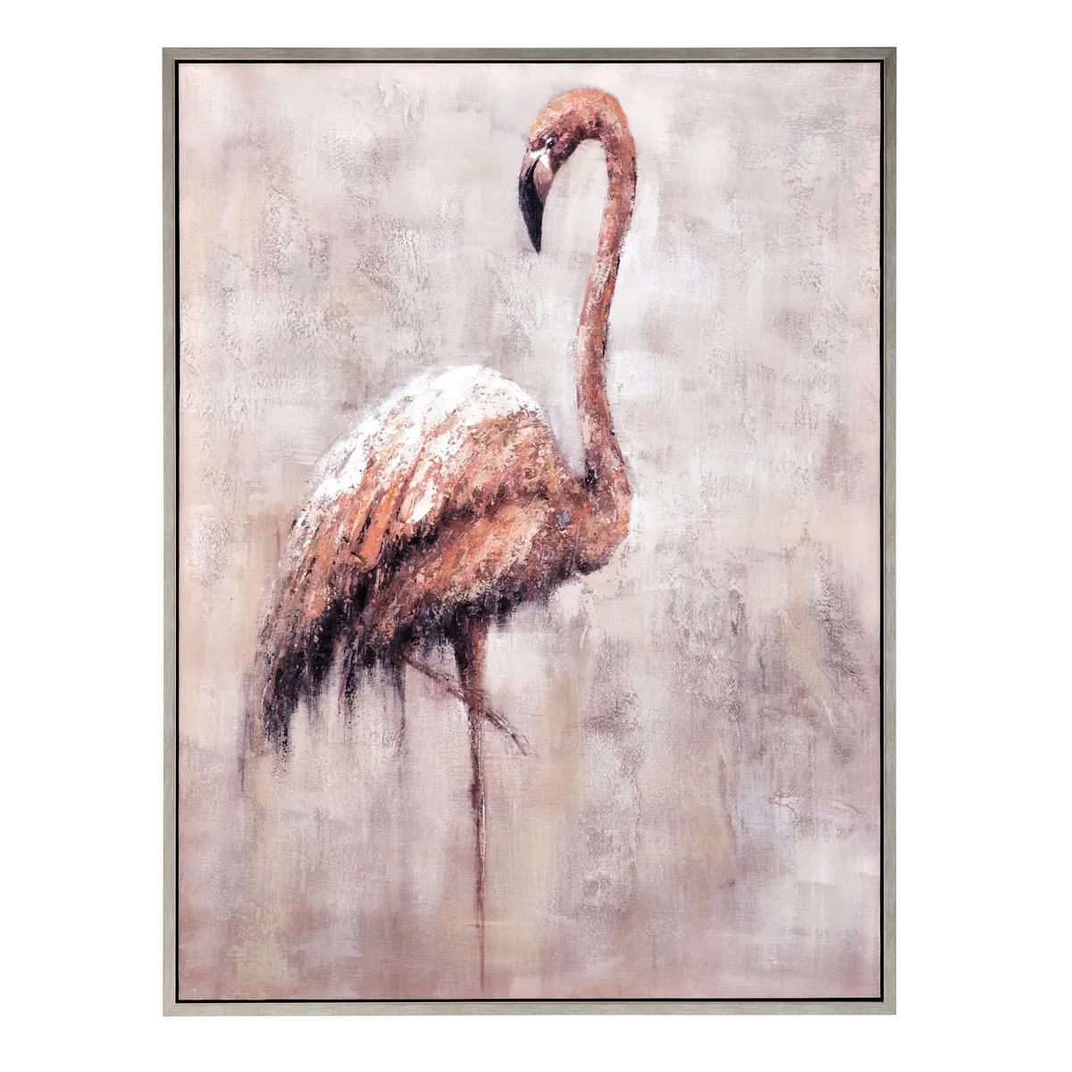 Crestview Collection Single Flamingle Hand Painted Canvas Wall Art
