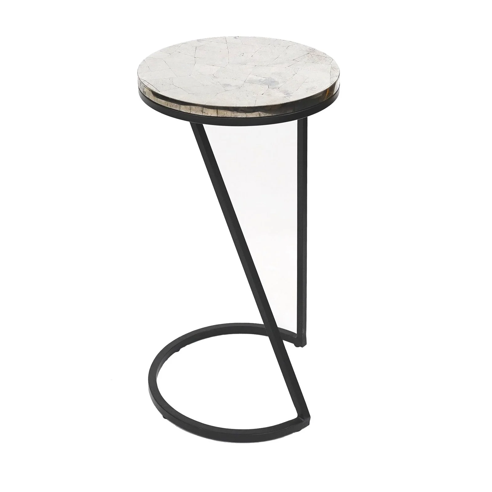 Crestview Collection Sullivan Silver Pyrite Round Accent Table - Image 4
