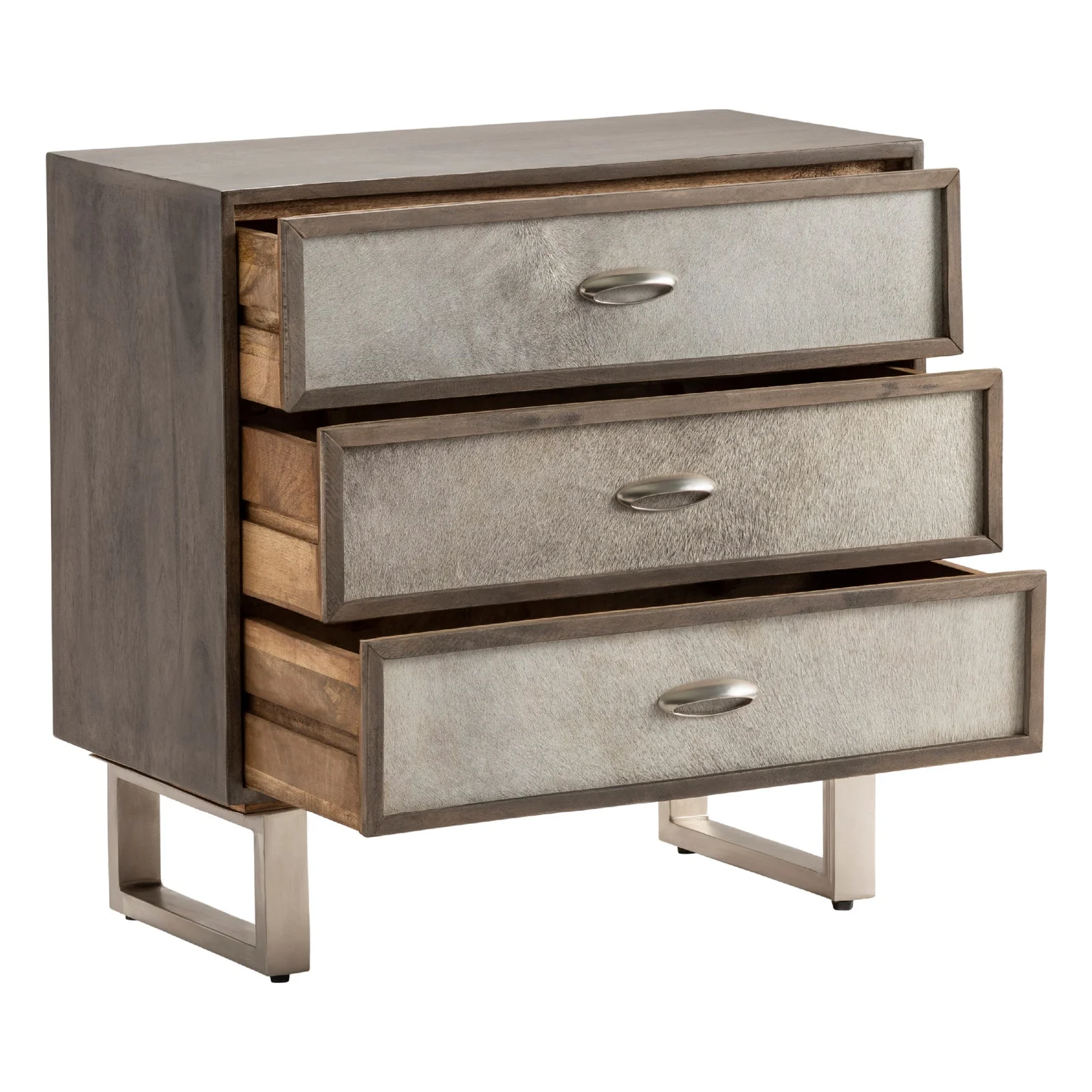 Crestview Collection Theodore Grey Cowhide Chest - Image 4