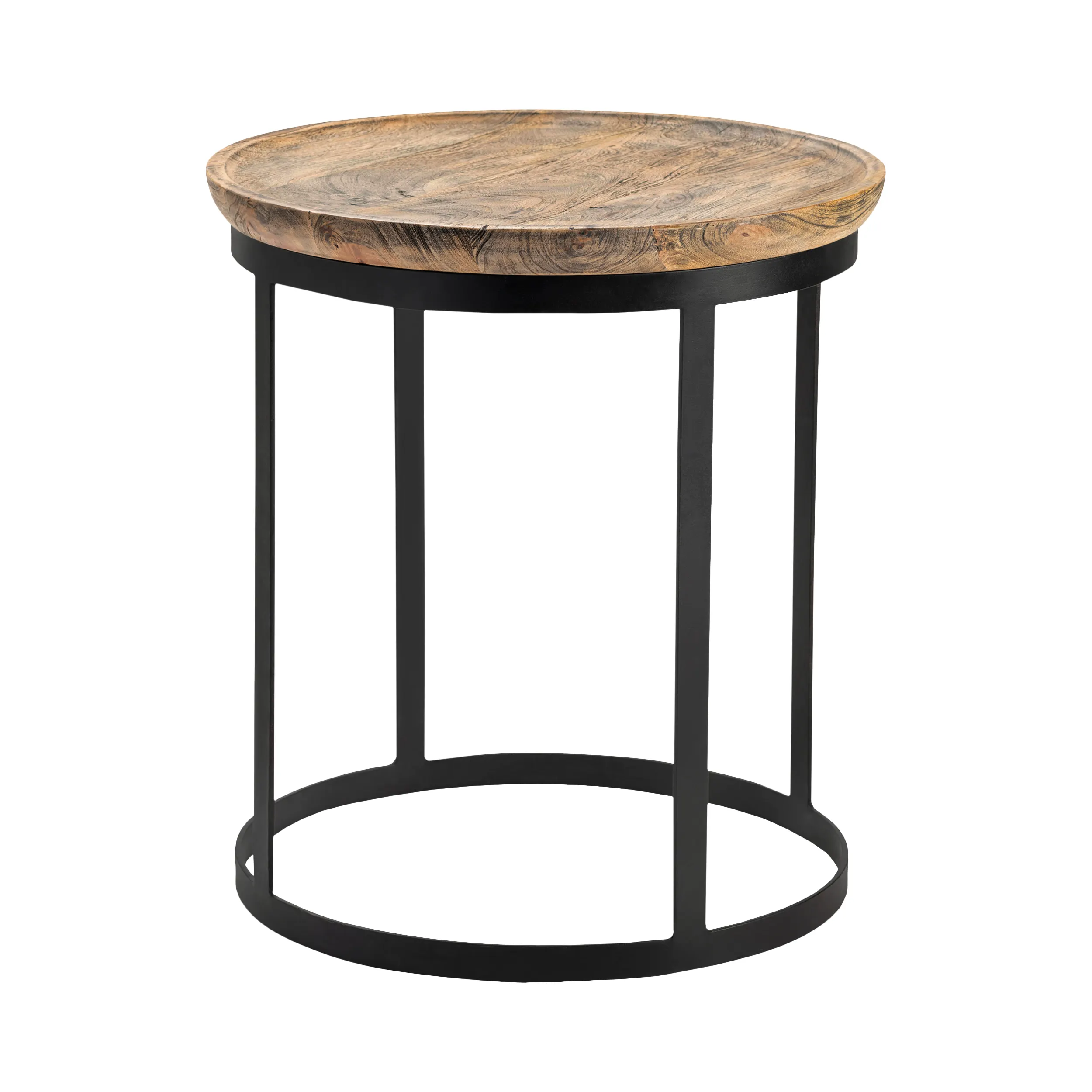 Crestview Collection Traymore Rustic Modern Round Side Table