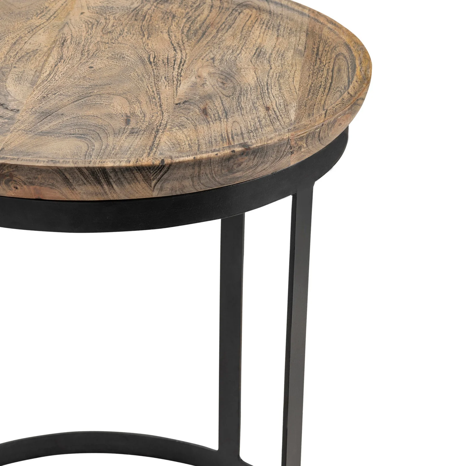 Crestview Collection Traymore Rustic Modern Round Side Table - Image 3