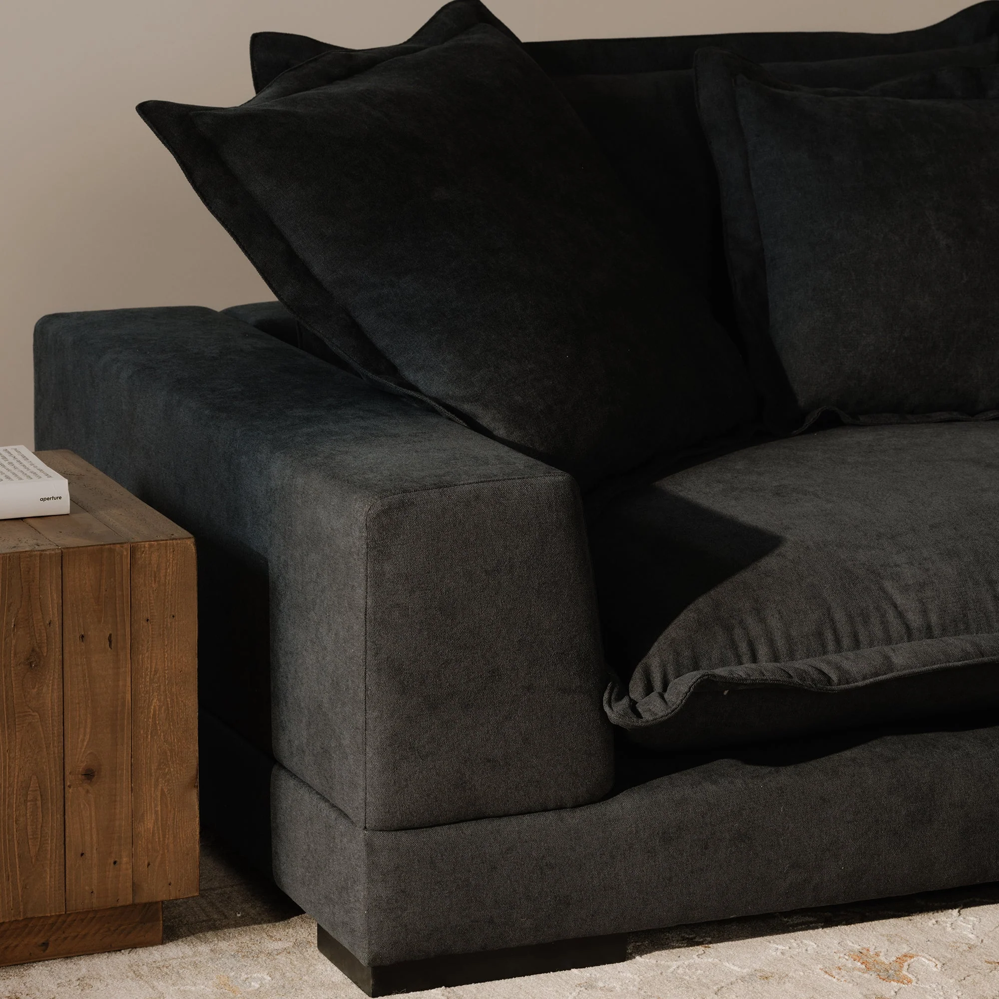 Moe's Home Collection Daydream Sectional ~ Slate Blue Performance Fabric - Image 9