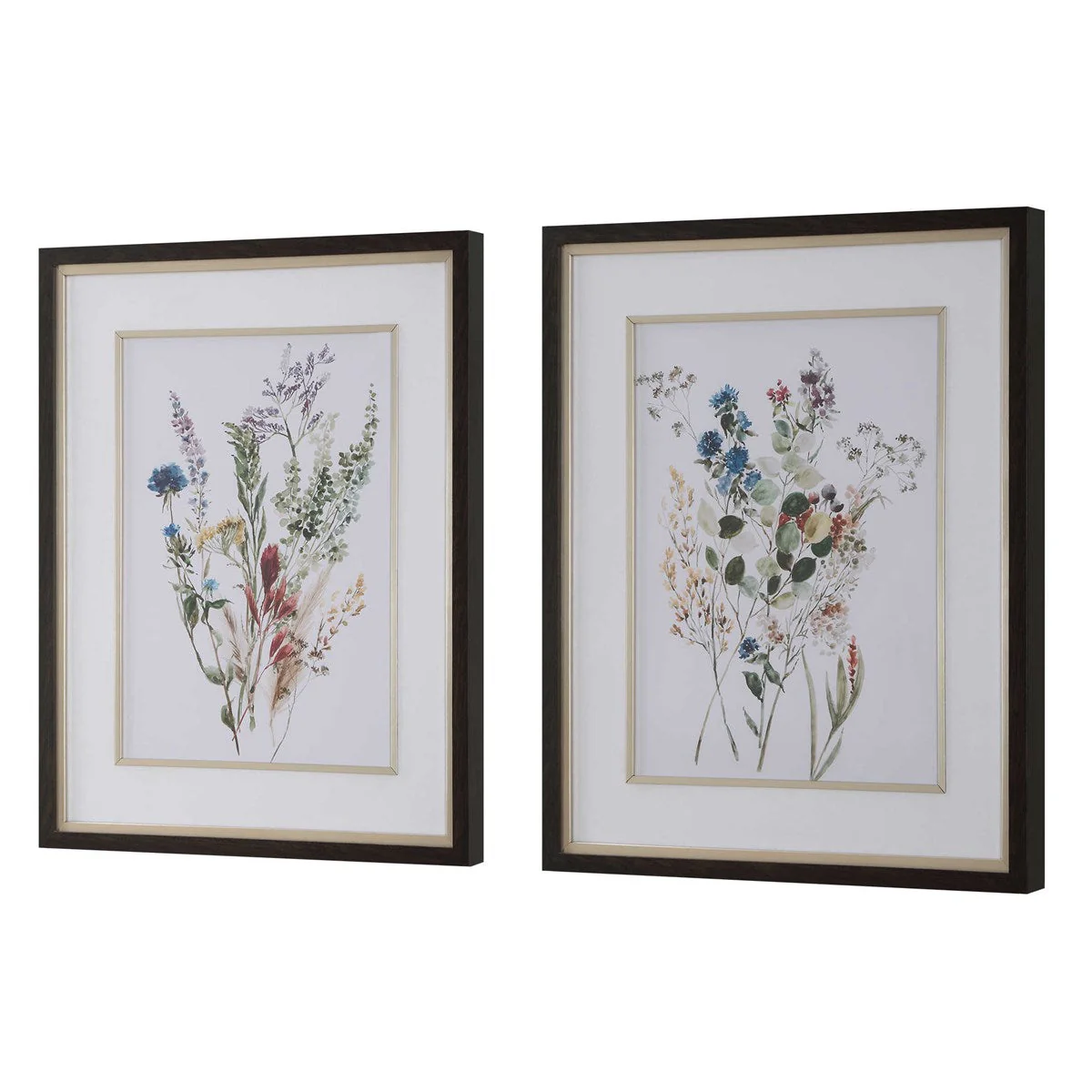Uttermost Delicate Flowers Watercolor Set of 2 Framed Prints - Image 4