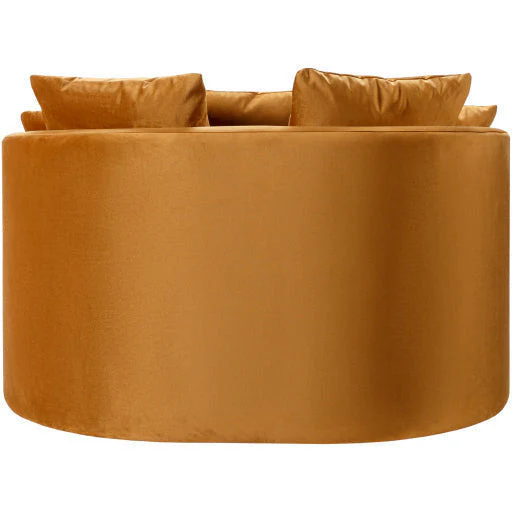 Surya Drancy Modern Cognac Brown Velvet Lounger Chair - Image 8