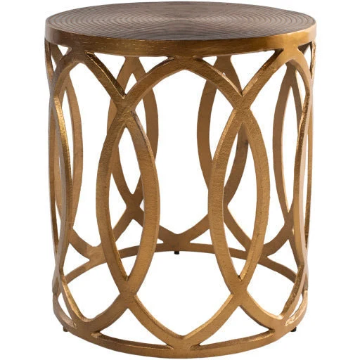 Surya Earnshaw Modern Metallic Brass Round Accent Side Table EAW-001 - Image 3