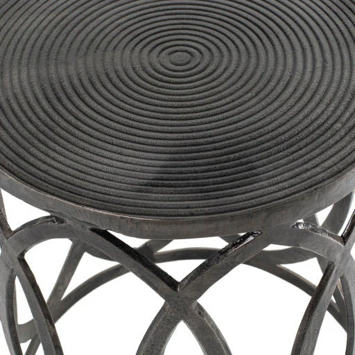 Surya Earnshaw Modern Charcoal Gray Metal Round Accent Side Table EAW-004 - Image 4