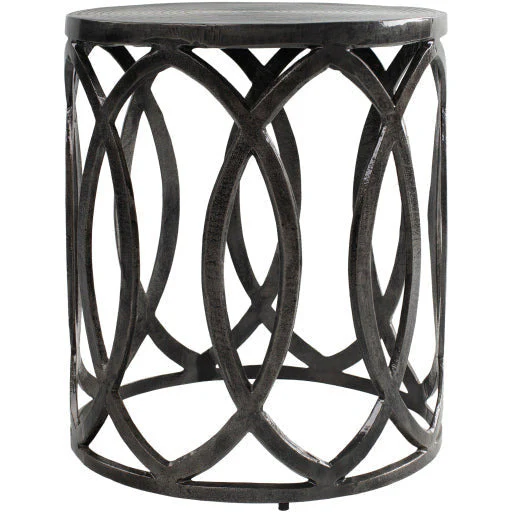 Surya Earnshaw Modern Charcoal Gray Metal Round Accent Side Table EAW-004 - Image 7