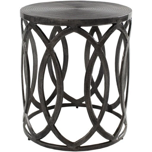 Surya Earnshaw Modern Charcoal Gray Metal Round Accent Side Table EAW-004 - Image 9