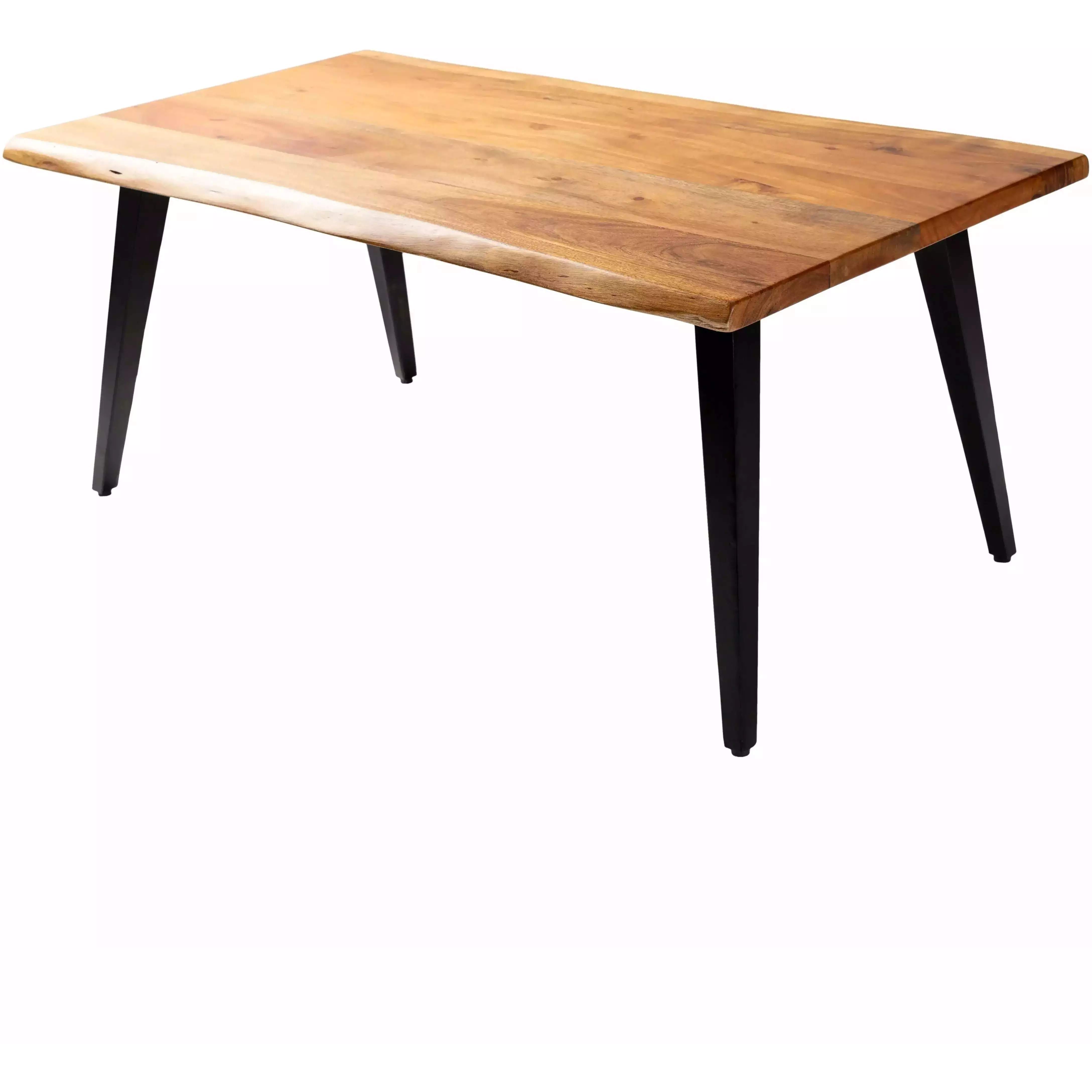 Surya Edge Modern Wood Top With Black Steel Base Coffee Table DGE-003 - Image 2