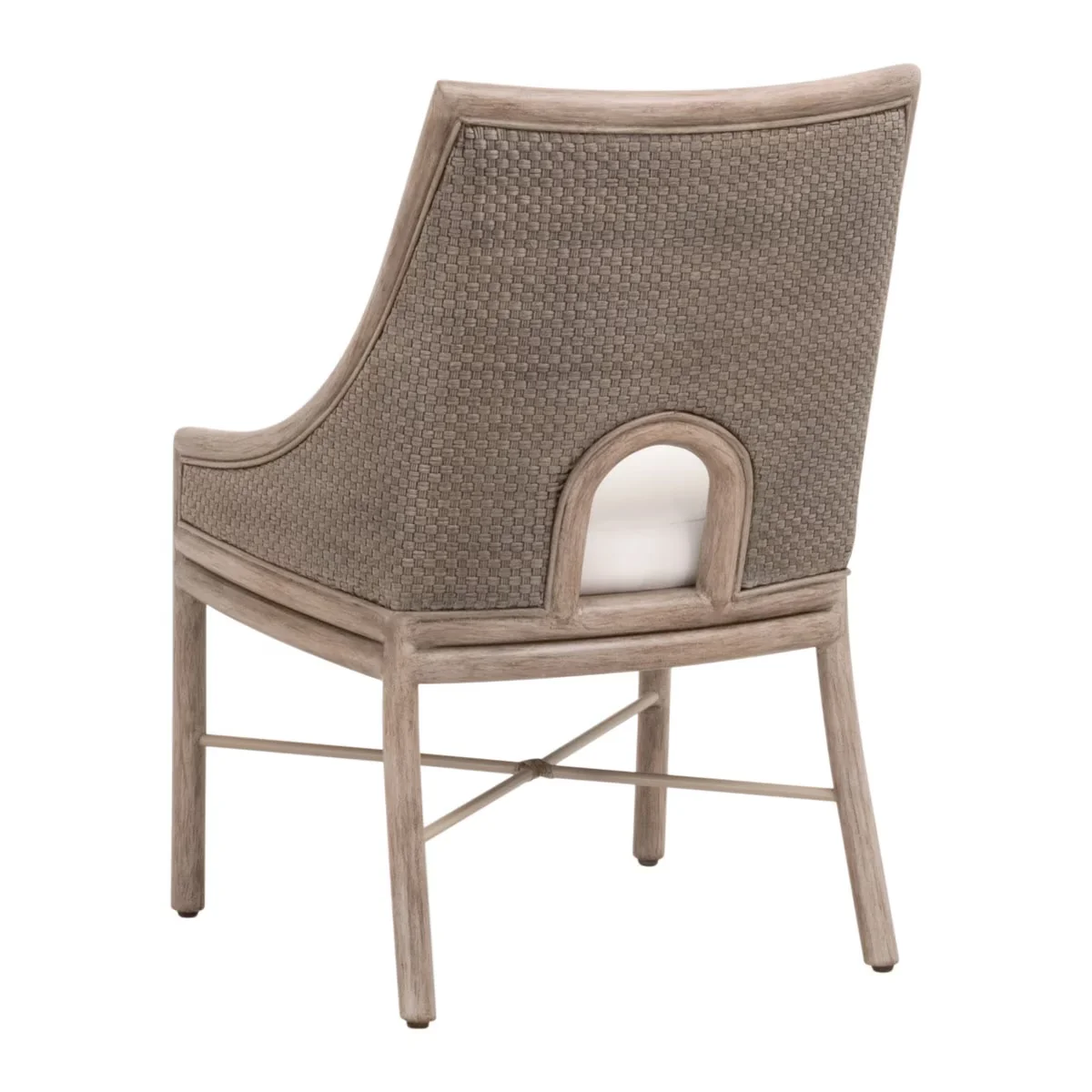 Essentials For Living Adamo Dining Chair~ French Gray Cabana Loom, LiveSmart Peyton-Pearl With French Gray Mahogany Frame ~ Set of 2 - Image 4