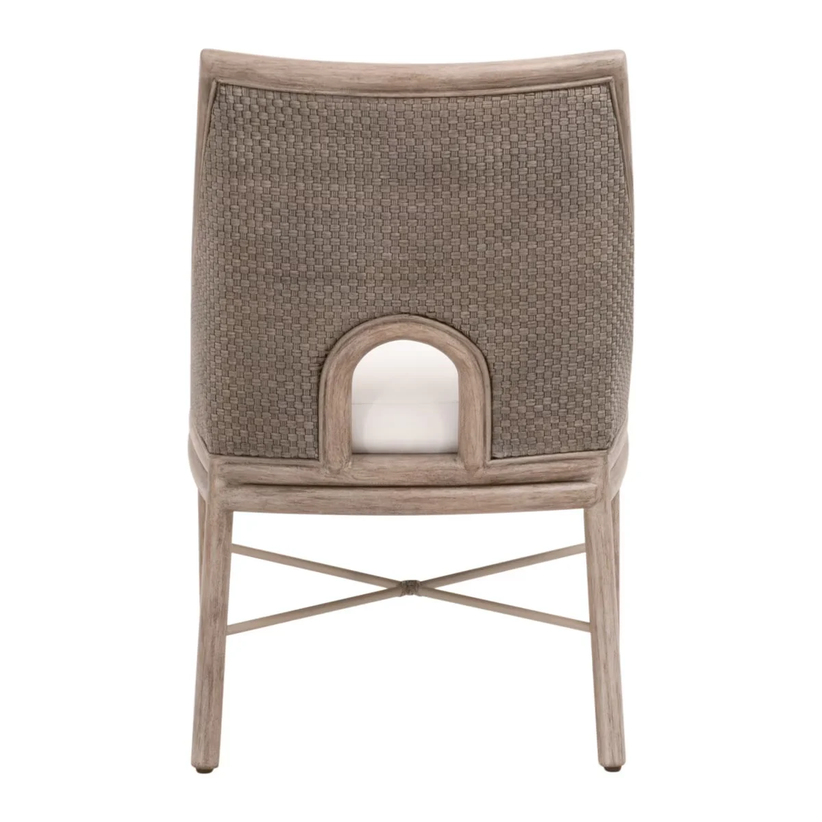 Essentials For Living Adamo Dining Chair~ French Gray Cabana Loom, LiveSmart Peyton-Pearl With French Gray Mahogany Frame ~ Set of 2 - Image 5