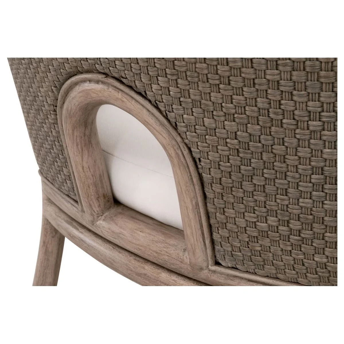 Essentials For Living Adamo Dining Chair~ French Gray Cabana Loom, LiveSmart Peyton-Pearl With French Gray Mahogany Frame ~ Set of 2 - Image 7