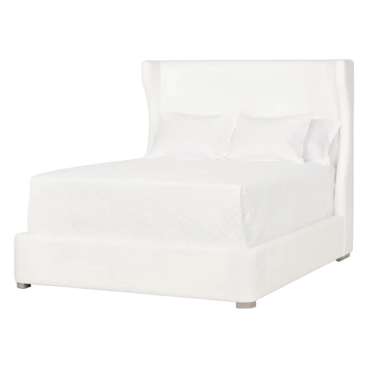 Essentials For Living Balboa Queen Bed ~ Live Smart Peyton-Pearl Performance Fabric With Natural Gray Oak - Image 2