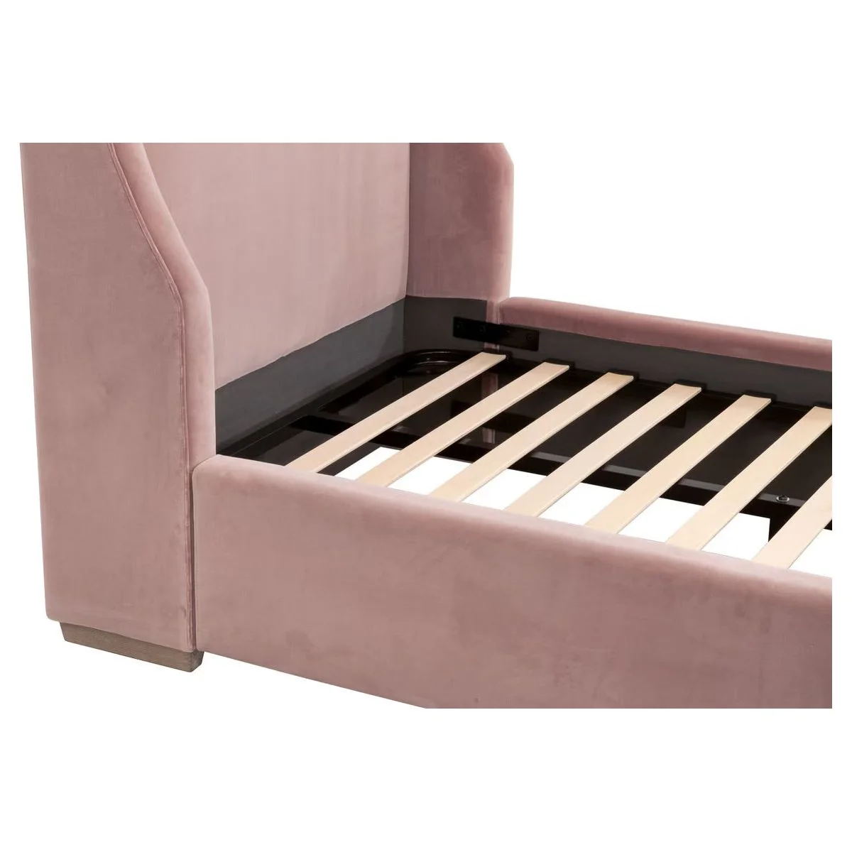 Essentials For Living Balboa Twin Bed ~ Petal Velvet  Fabric With Natural Gray Oak - Image 9