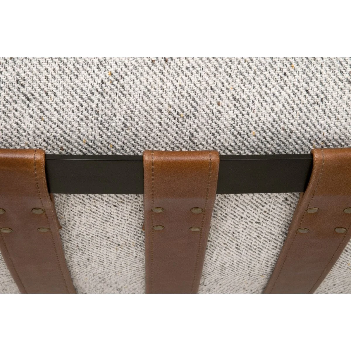 Essentials For Living Brando Club Chair~ Howell Natural, Chestnut Top Grain Leather, Natural Gray Oak With Black Iron - Image 9