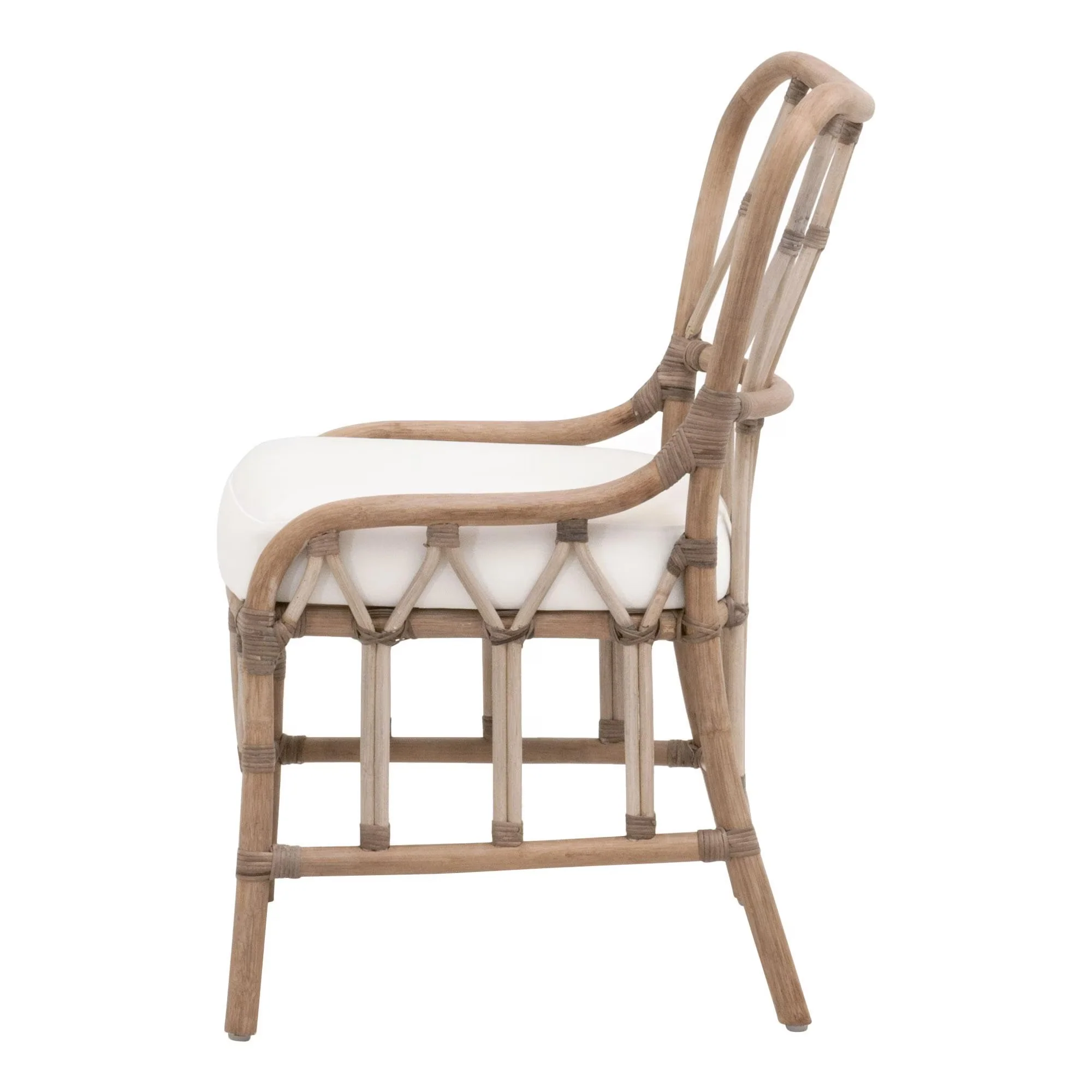 Essentials For Living Caprice Dining Chair ~ Matte Gray Rattan, Blanche, Matte Gray Binding (SET of 2) - Image 3