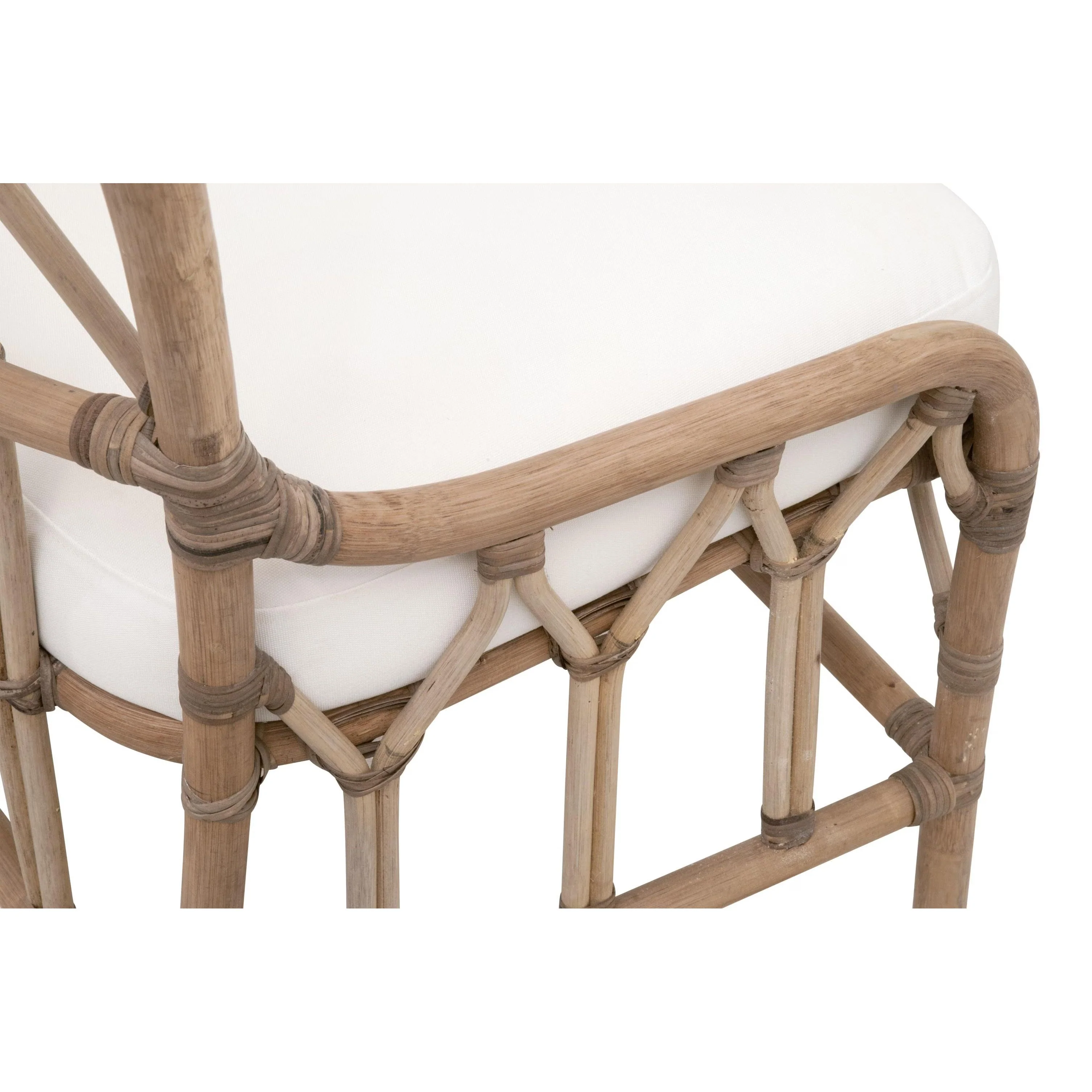 Essentials For Living Caprice Dining Chair ~ Matte Gray Rattan, Blanche, Matte Gray Binding (SET of 2) - Image 6
