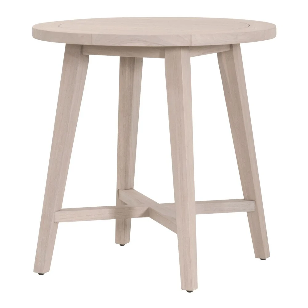 Essentials For Living Carmel Outdoor 36” Round Counter Table ~ Washed Ever Teak - Image 2