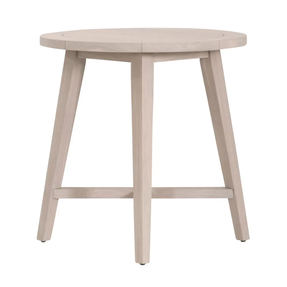 Essentials For Living Carmel Outdoor 36” Round Counter Table ~ Washed Ever Teak - Image 3