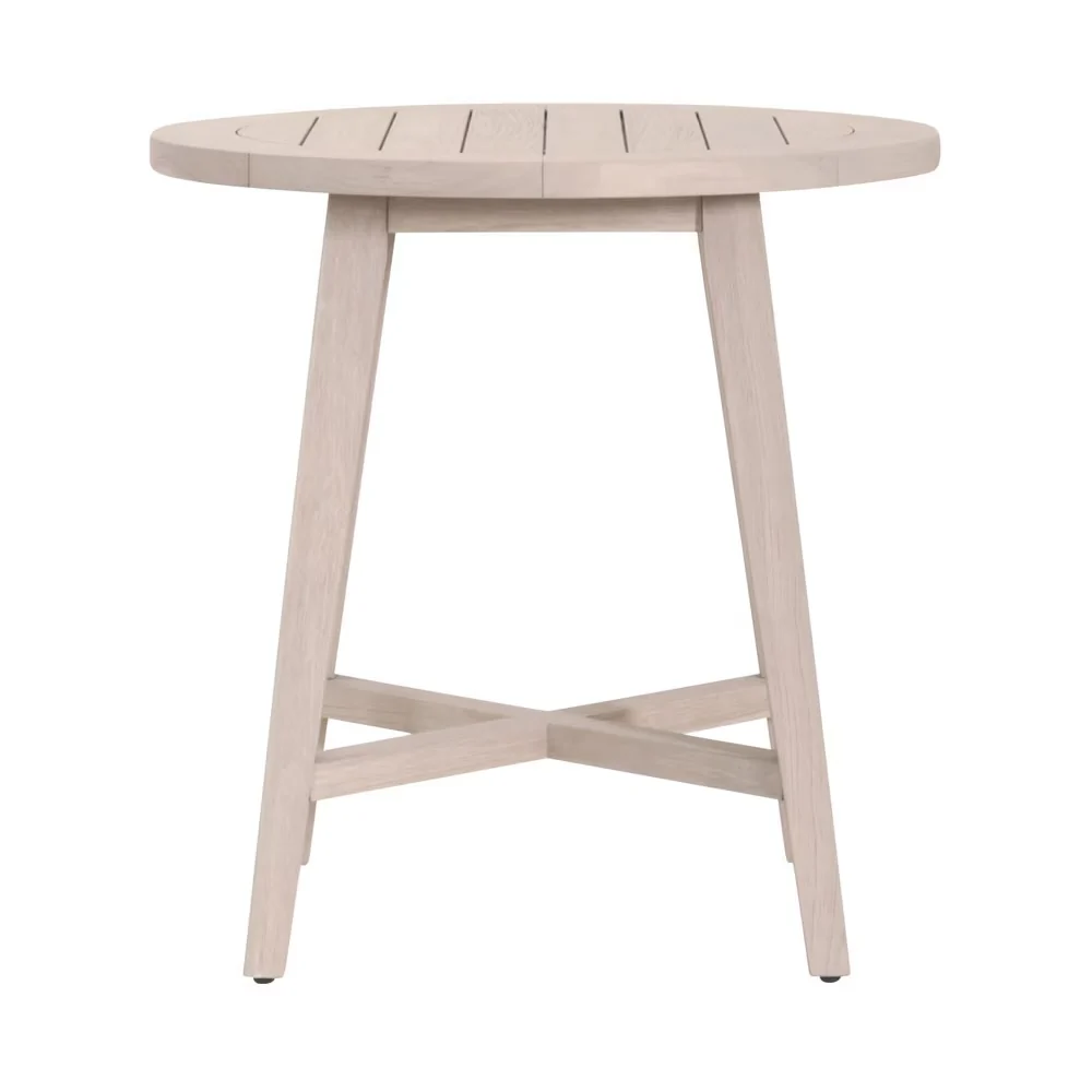 Essentials For Living Carmel Outdoor 36” Round Counter Table ~ Washed Ever Teak - Image 4