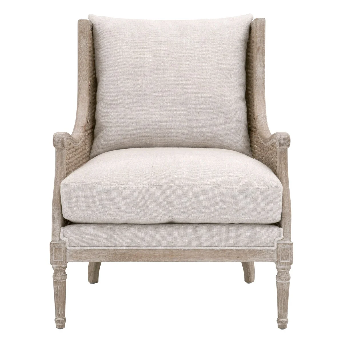 Essentials For Living Churchill Club Chair ~ Bisque, Natural Gray Birch, Cane