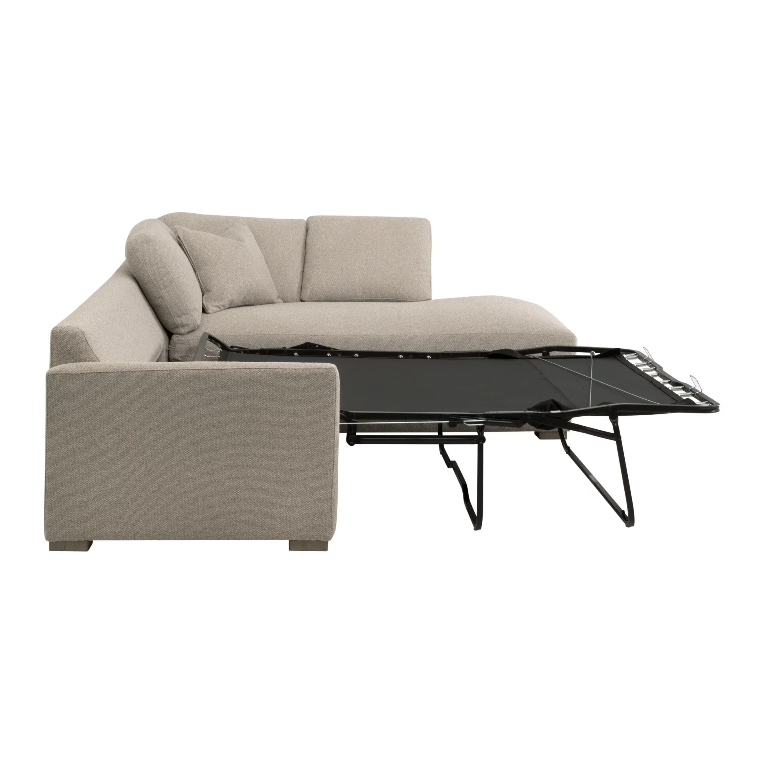 Essentials For Living Clara 112” Slim Arm Sleeper Queen RF Sectional ~ LiveSmart Gellar Jute, Natural Gray Oak - Image 12