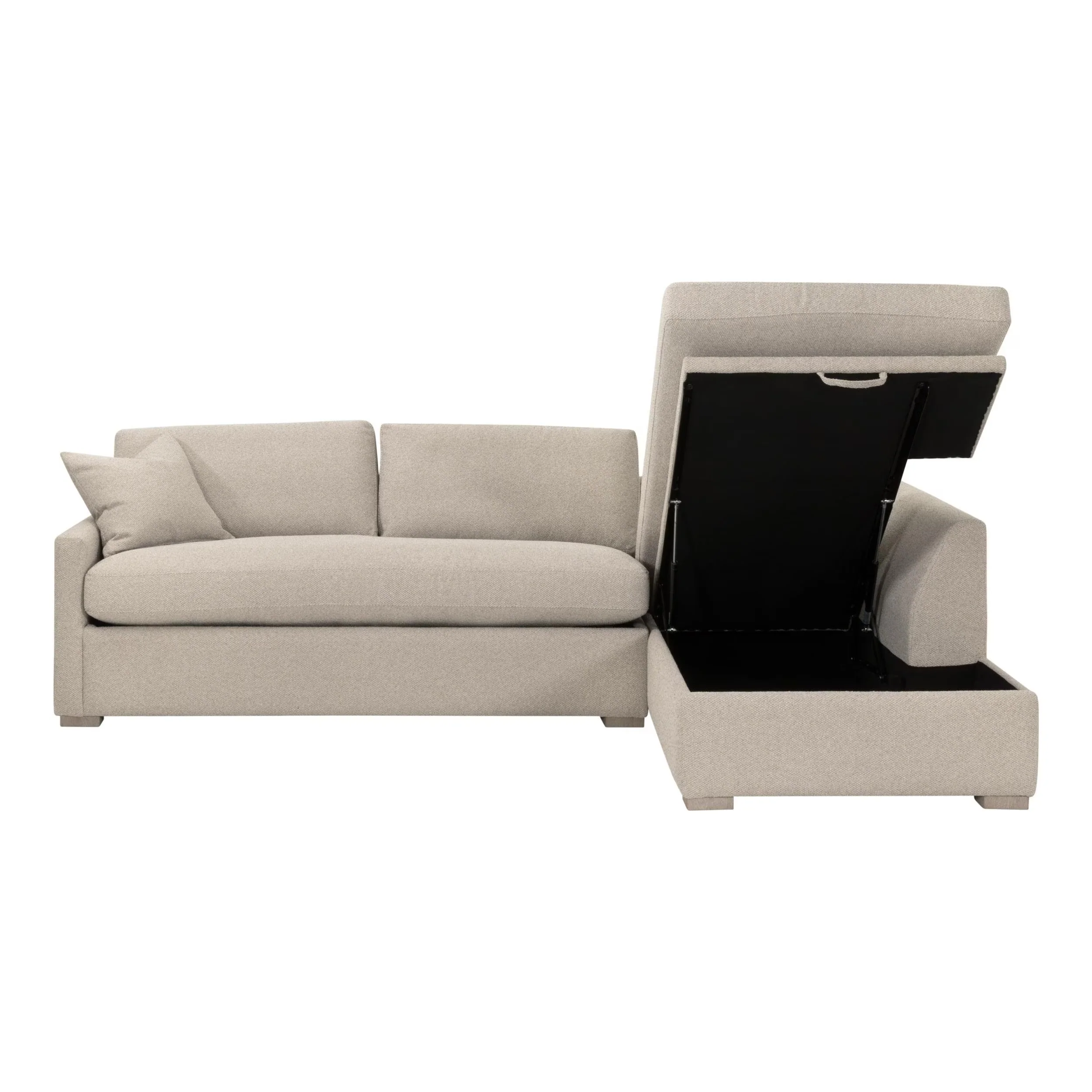 Essentials For Living Clara 112” Slim Arm Sleeper Queen RF Sectional ~ LiveSmart Gellar Jute, Natural Gray Oak - Image 5