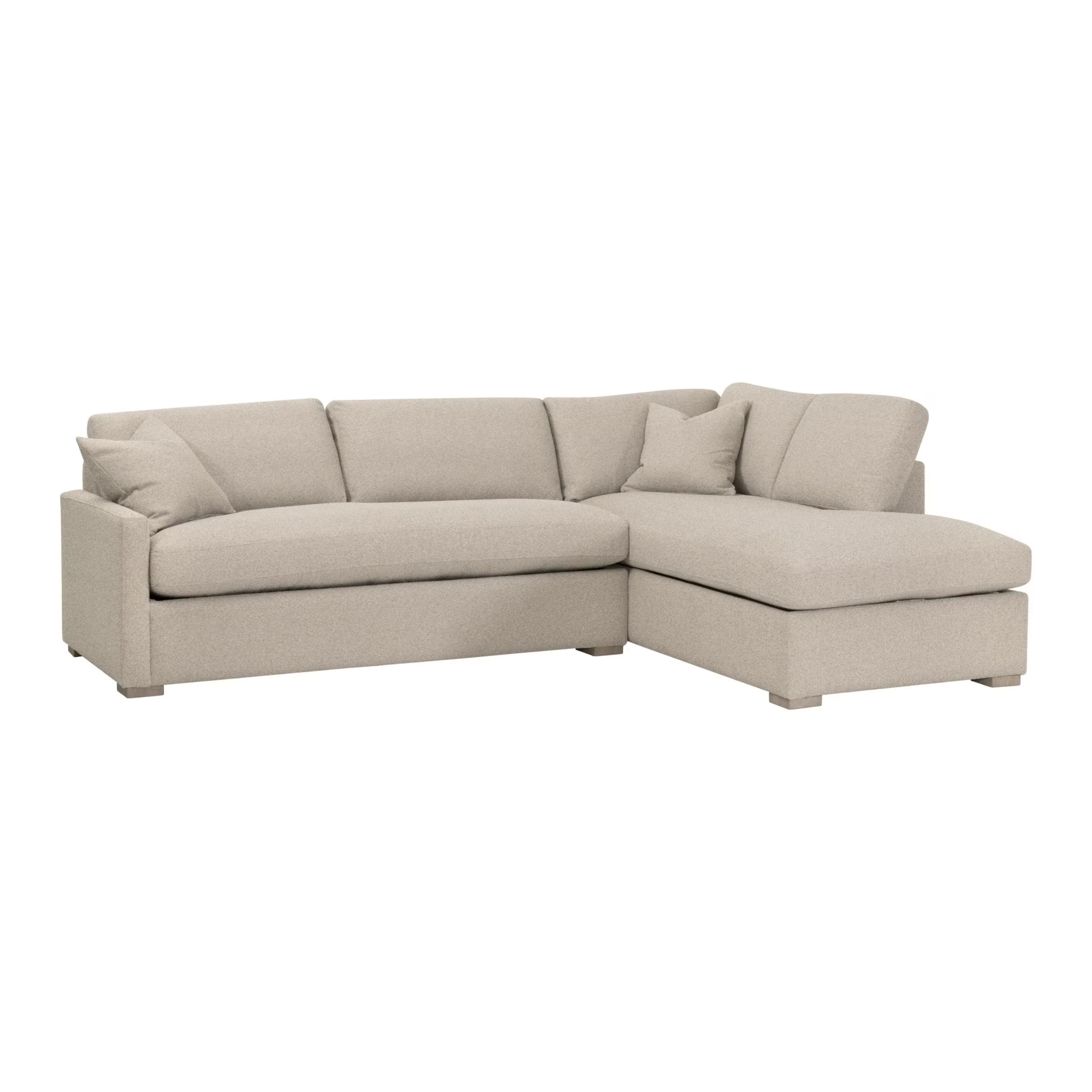 Essentials For Living Clara 112” Slim Arm Sleeper Queen RF Sectional ~ LiveSmart Gellar Jute, Natural Gray Oak - Image 6