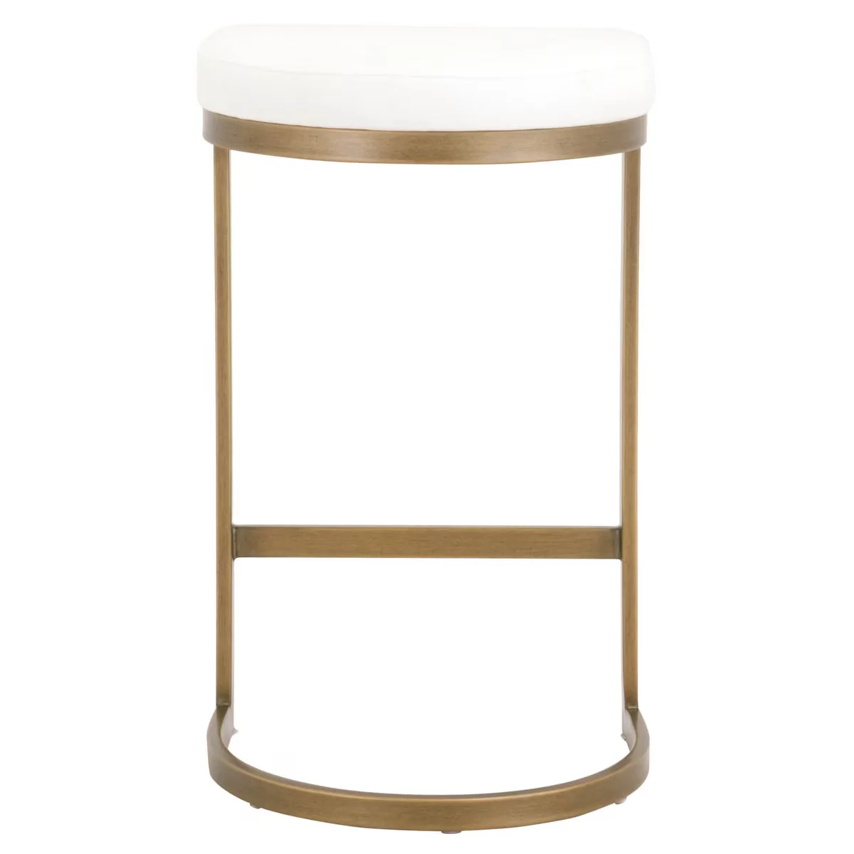 Essentials For Living Cresta Counter Stool ~ LiveSmart Peyton-Pearl With Brushed Gold Frame - Image 4