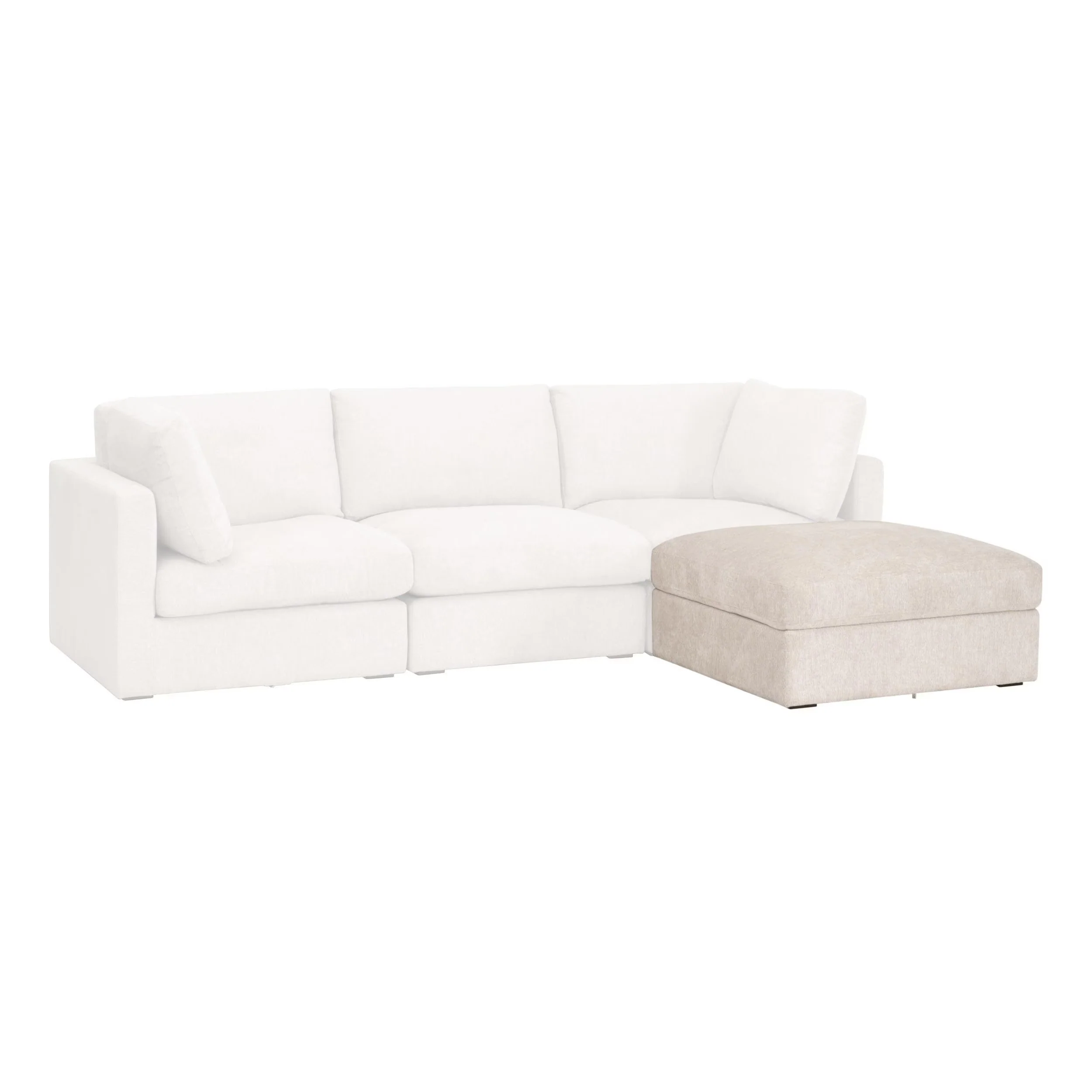 Essentials For Living Daley Modular Storage Ottoman ~ LiveSmart Halifax Ivory, Espresso - Image 6