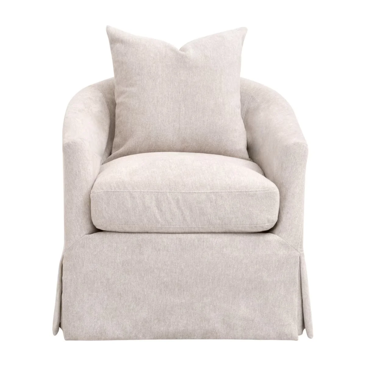 Essentials For Living Faye Slipcover Swivel Club Chair ~ LiveSmart Halifax-Ivory