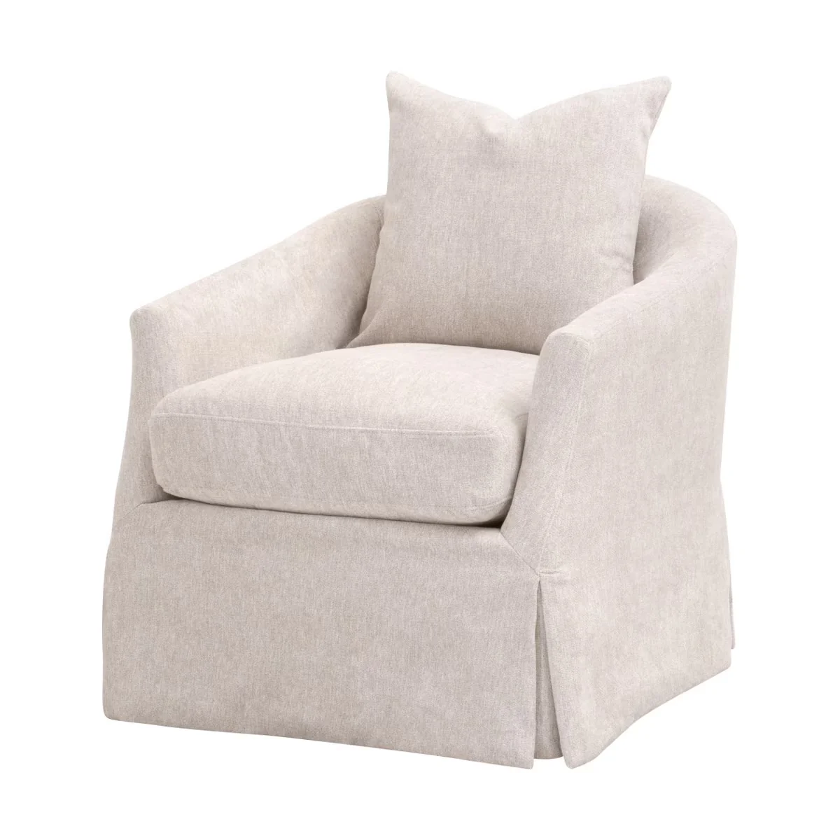 Essentials For Living Faye Slipcover Swivel Club Chair ~ LiveSmart Halifax-Ivory - Image 2