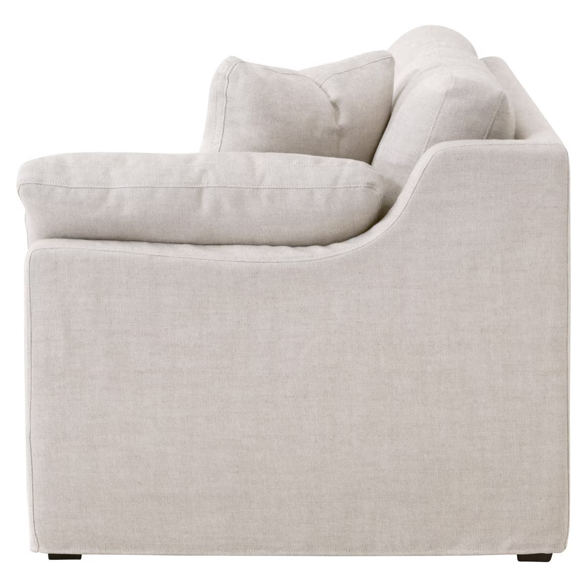 Essentials For Living Lena Modular Slipcover 2-Seat Right Slope Arm Sofa ~ Bisque, Espresso - Image 4